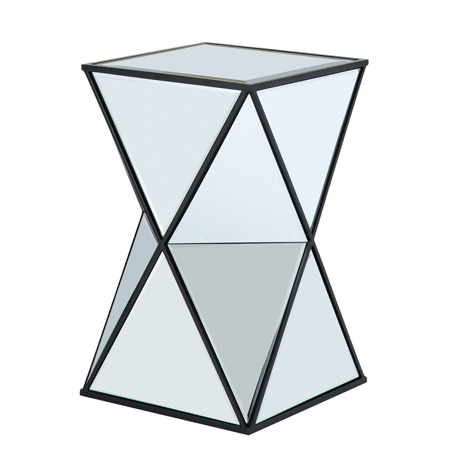 Hendrix Angular Mirror Accent Table - Silver