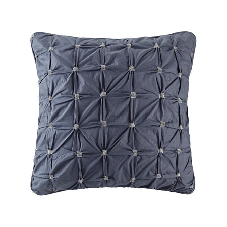 INK+IVY Jane Embroidered Euro Sham - Navy - Euro Sham