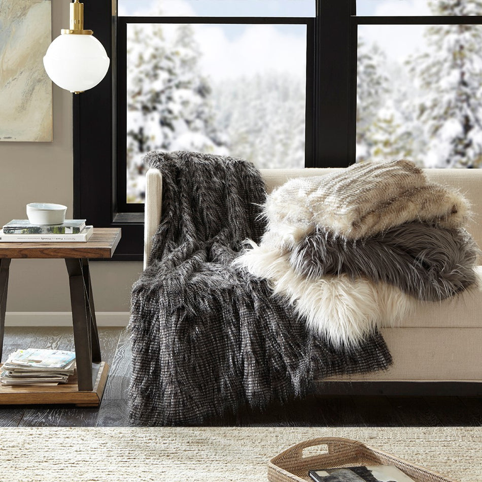 Edina Faux Fur Throw - Natural - 50x60"