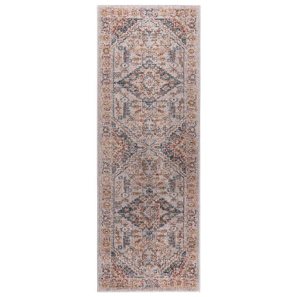 Jasmine Vintage Medallion Woven Area Rug - Orange Multi - 3x8' Runner