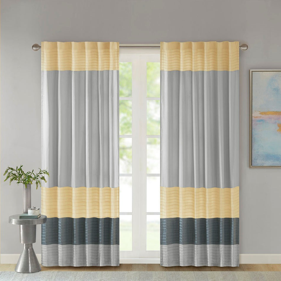 Amherst Polyoni Pintuck Window Panel - Yellow - 84" Panel