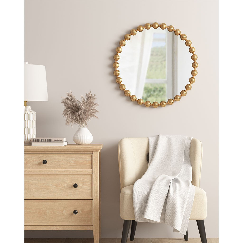 Madison Park Signature Marlowe Round Wall Decor Mirror - Gold - 27" Dia