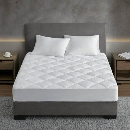 Croscill Signature Dobby Cotton Waterproof Mattress Pad - White  - Cal King Size Shop Online & Save - expresshomedirectr.com