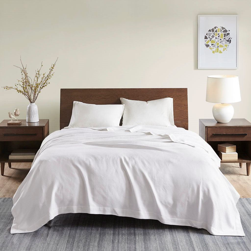 Madison Park Egyptian Cotton Blanket - White - King Size