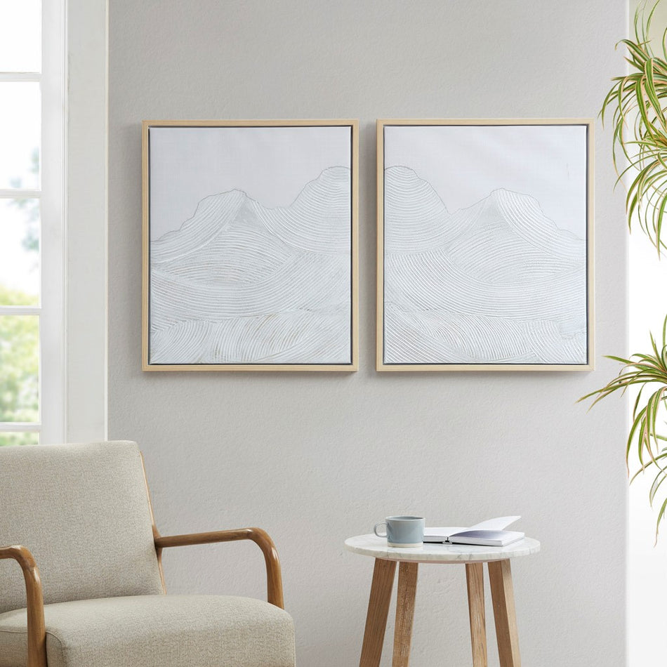 INK+IVY Desert Serenity Hand Embellished Framed Canvas 2 Piece Set - Ivory  Shop Online & Save - expresshomedirectr.com