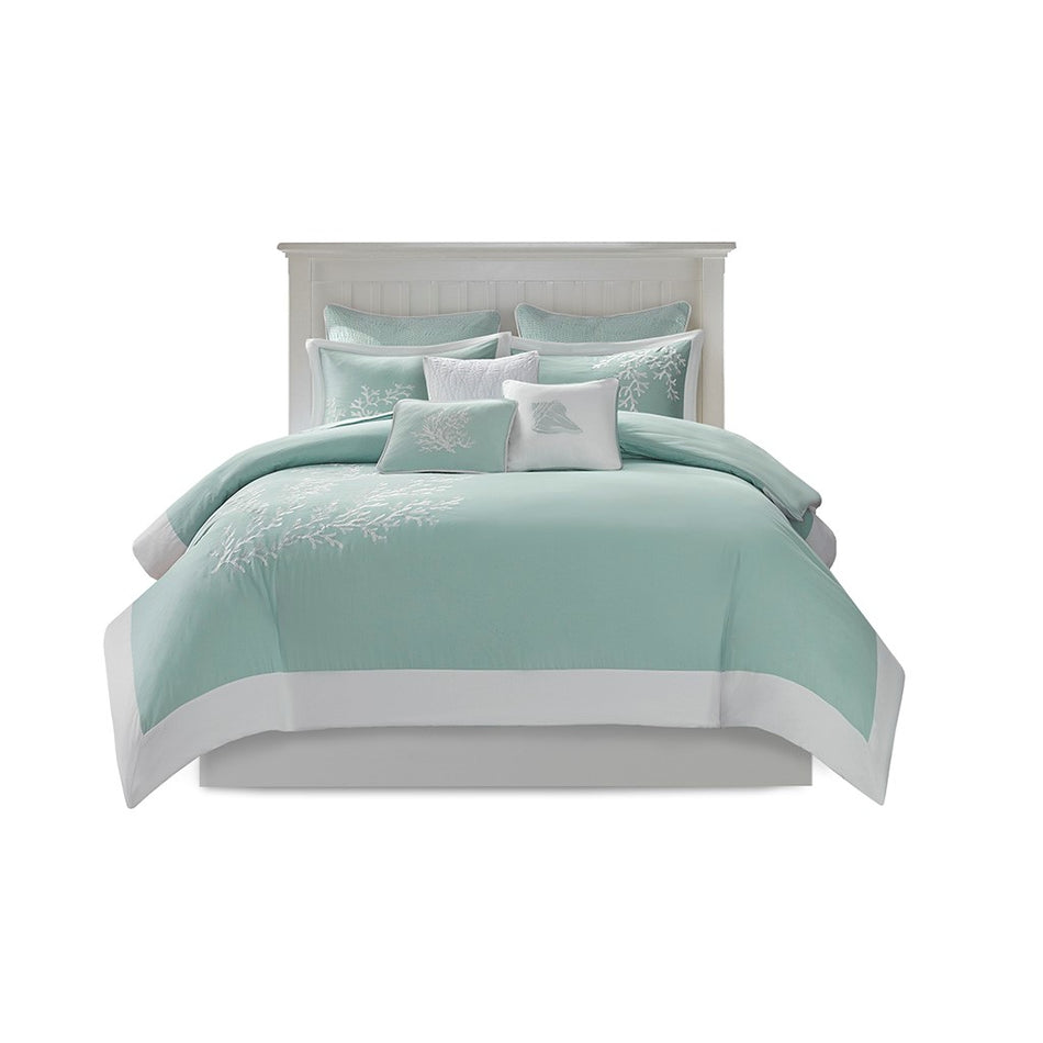 Coastline Duvet Cover Mini Set - Aqua - Full Size / Queen Size