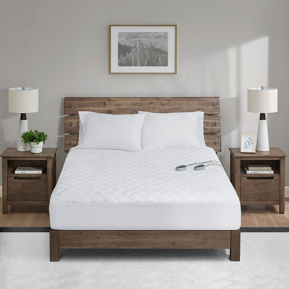 Woolrich Heated Sherpa Mattress Pad - White  - Cal King Size Shop Online & Save - expresshomedirectr.com