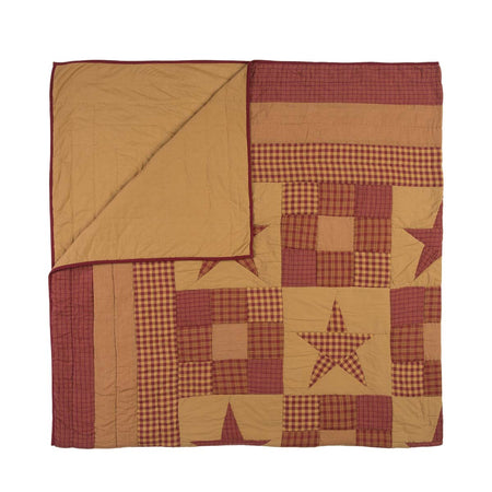 Mayflower Market Ninepatch Star King Quilt 105Wx95L By VHC Brands