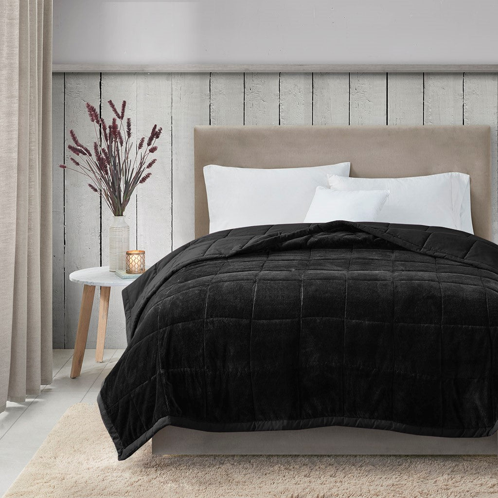 Madison Park Coleman Reversible HeiQ Smart Temperature Down Alternative Blanket - Black  - Full Size / Queen Size Shop Online & Save - expresshomedirectr.com