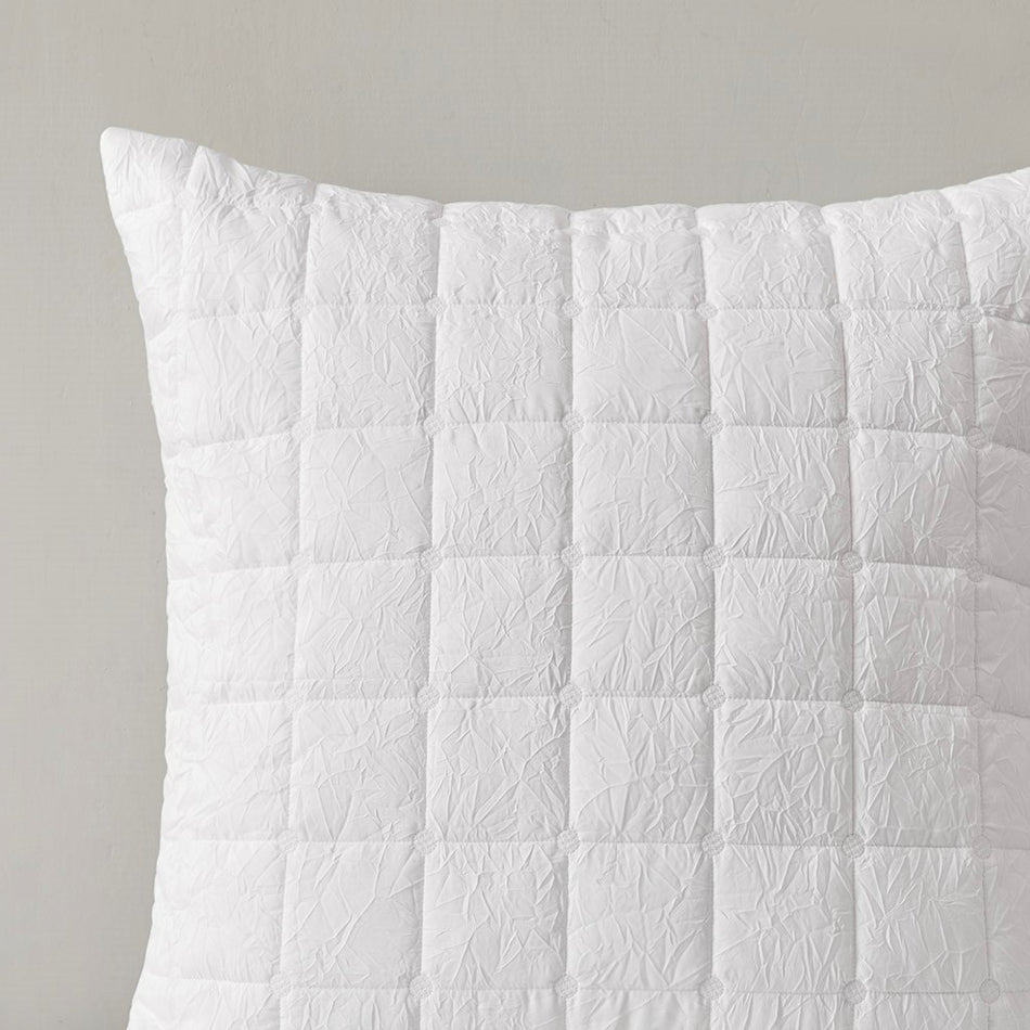 Cocoon Quilt Top Euro Sham - White - Euro Sham - 26x26