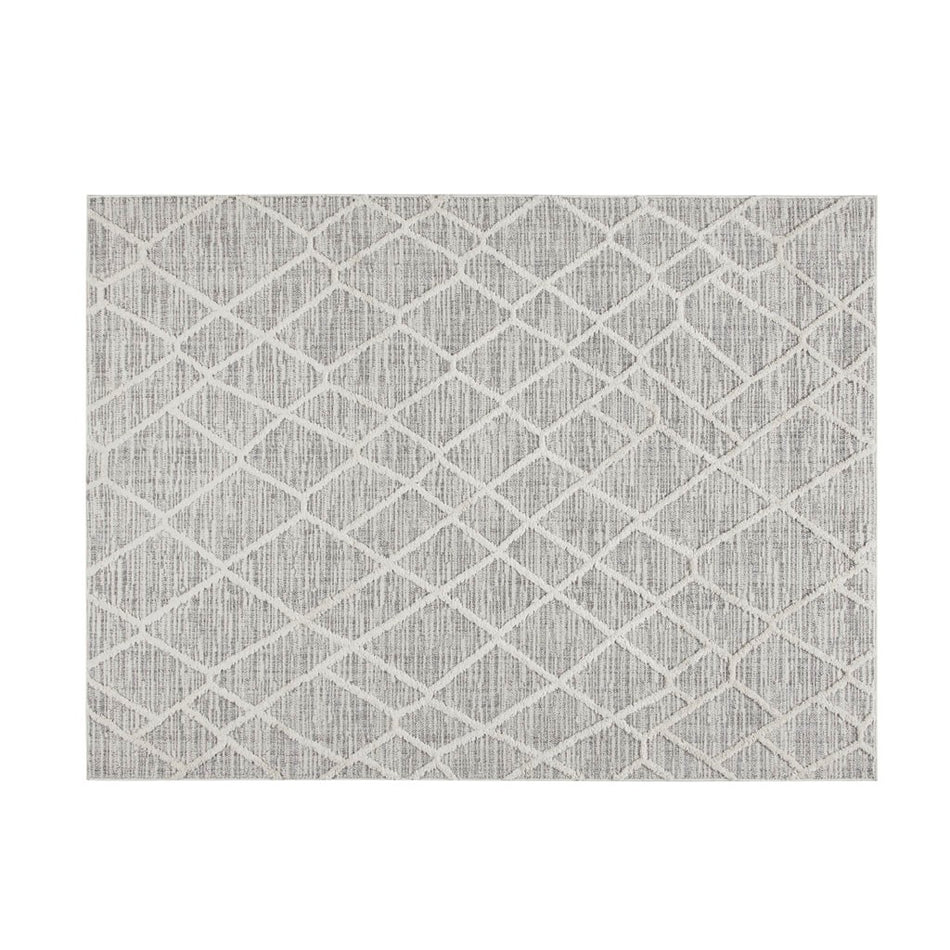 Ashley Terni Pebble Indoor Area Rug - Gray / Cream - 5x7'