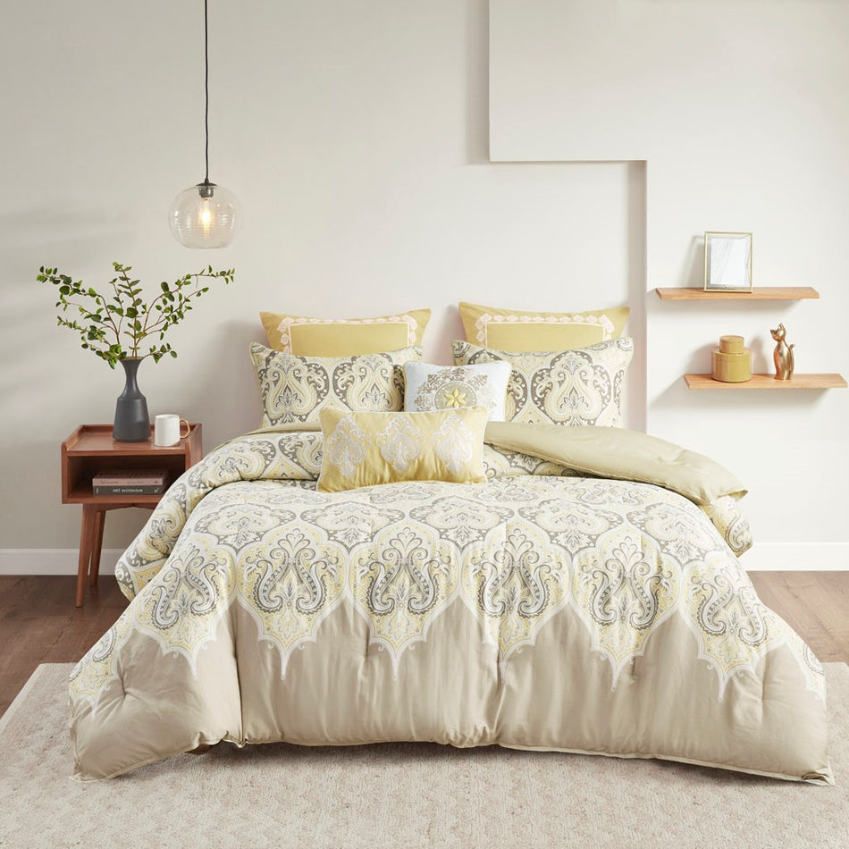 Nisha Comforter Set - Yellow - Full Size / Queen Size