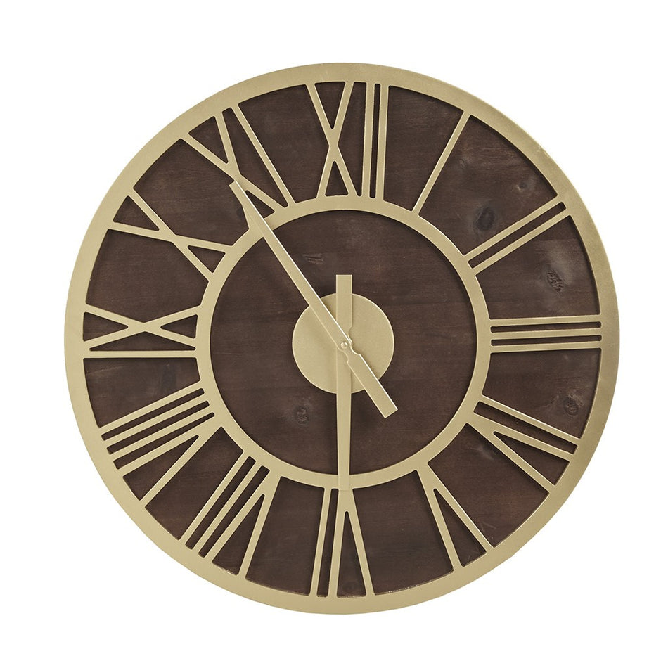 Mason Wall Clock - Brown / Gold