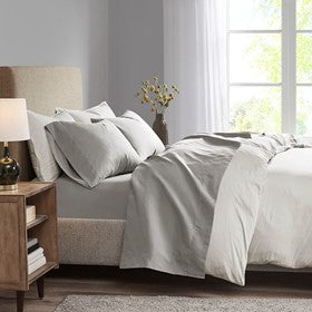 Madison Park 3M Microcell All Season Lightweight Sheet Set - Grey - Cal King Size