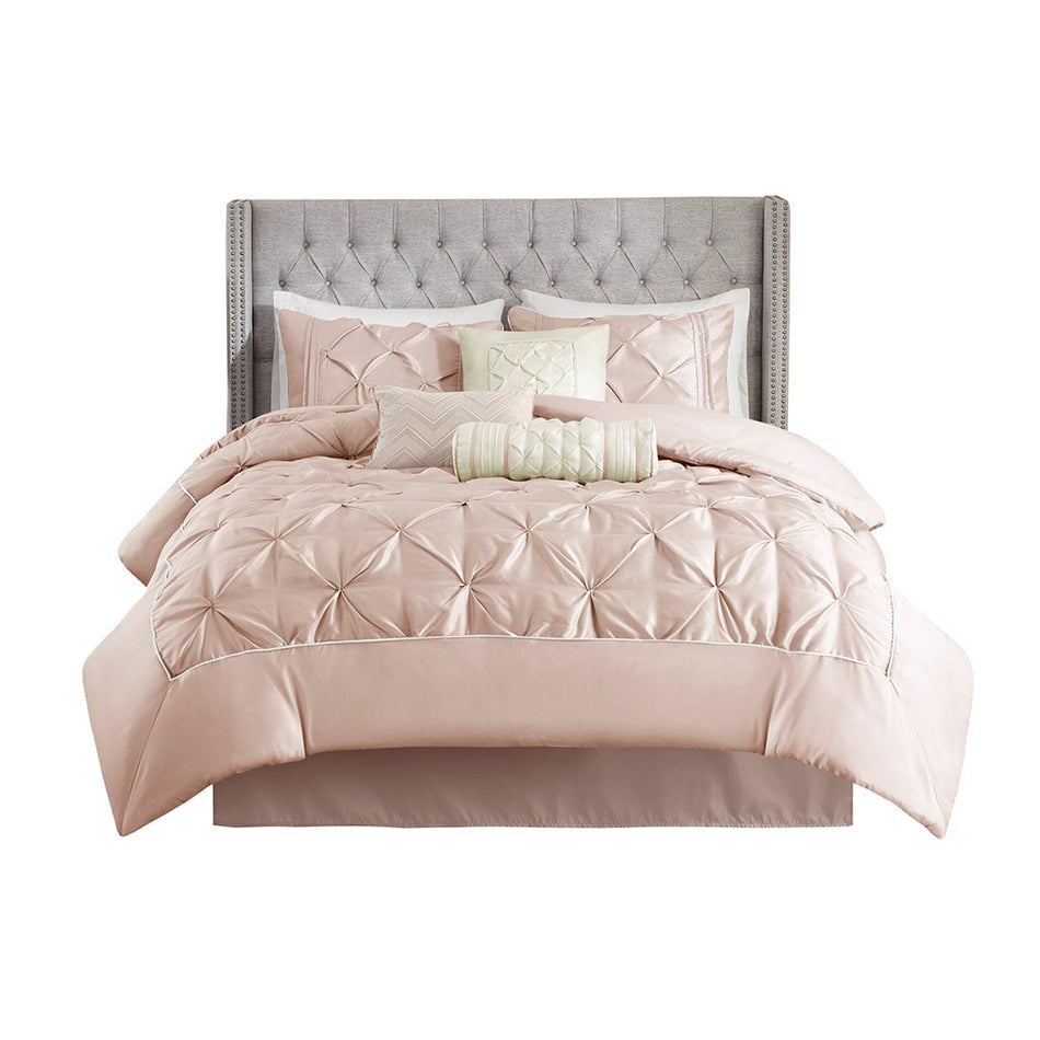 Laurel 7 Piece Tufted Comforter Set - Blush - Cal King Size