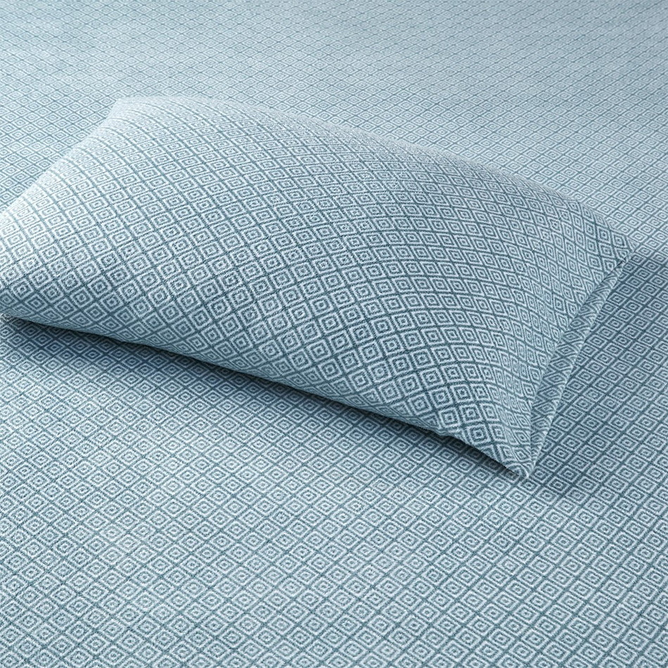 Micro Fleece Sheet Set - Blue Diamond - King Size