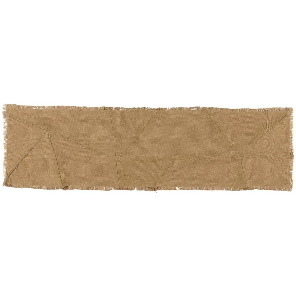 April & Olive Burlap Natural Reverse Seam Patch Runner 13x48 By VHC Brands