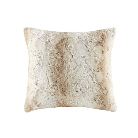 Madison Park Zuri Faux Fur Square Pillow - Sand - 20x20"