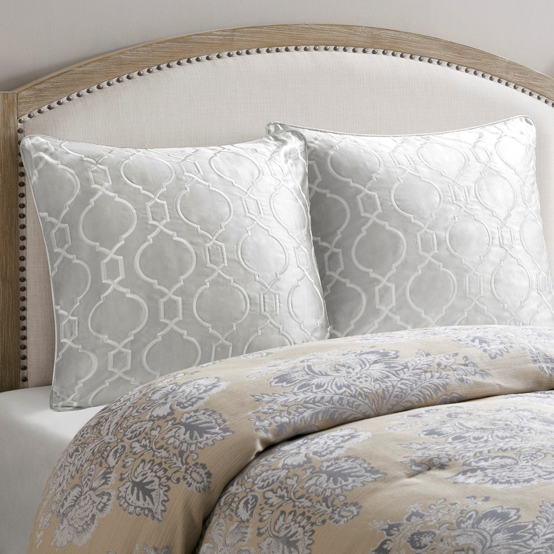 Croscill Classics Montague European Pillow Sham - Silver  - 26x26" Shop Online & Save - expresshomedirectr.com