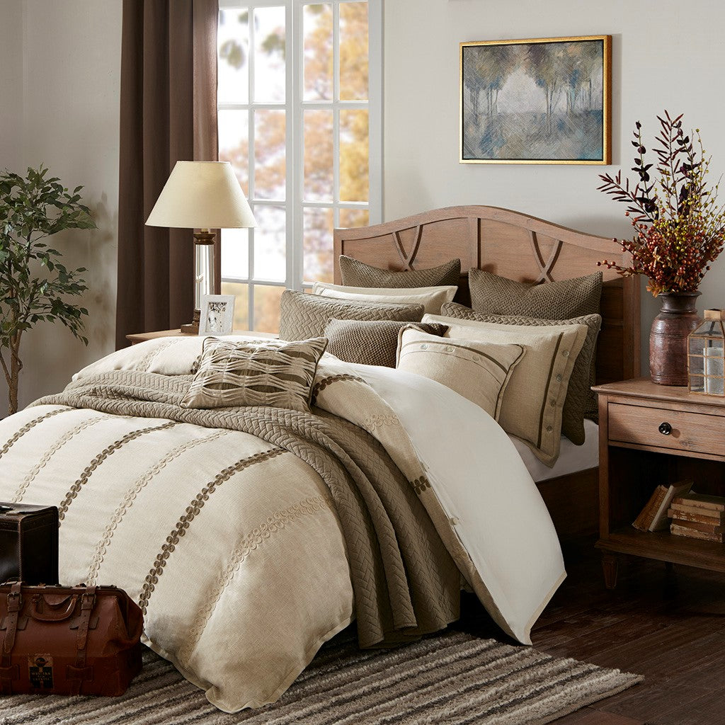 Madison Park Signature Chateau Comforter Set - Linen - King Size