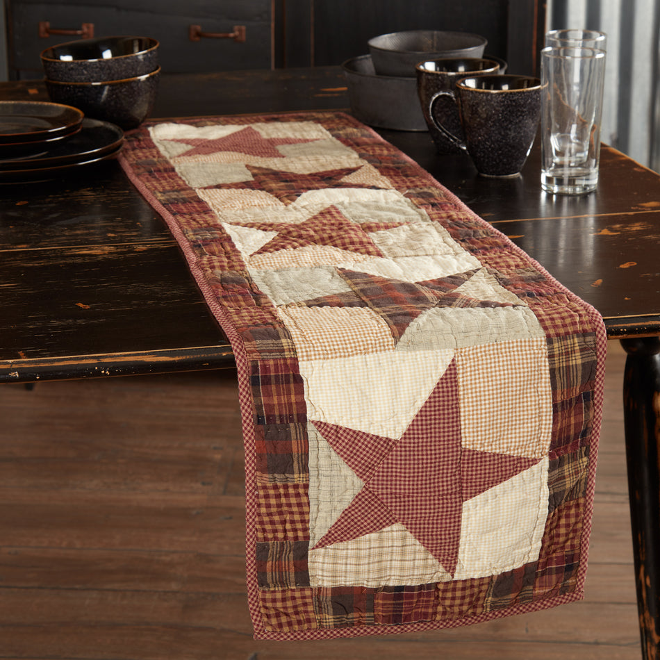 Mayflower Market Abilene Star Quilted Runner 13x48 By VHC Brands