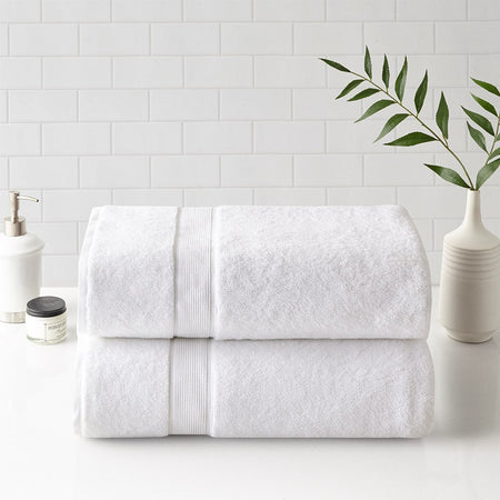 Madison Park Signature 800gsm 100% Cotton Bath Sheet Antimicrobial 2 Piece Set - White - 34x68"