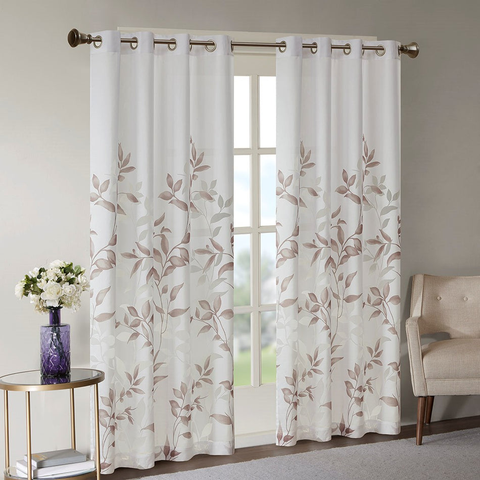 Cecily Burnout Printed Window Panel - Mauve - 84" Panel