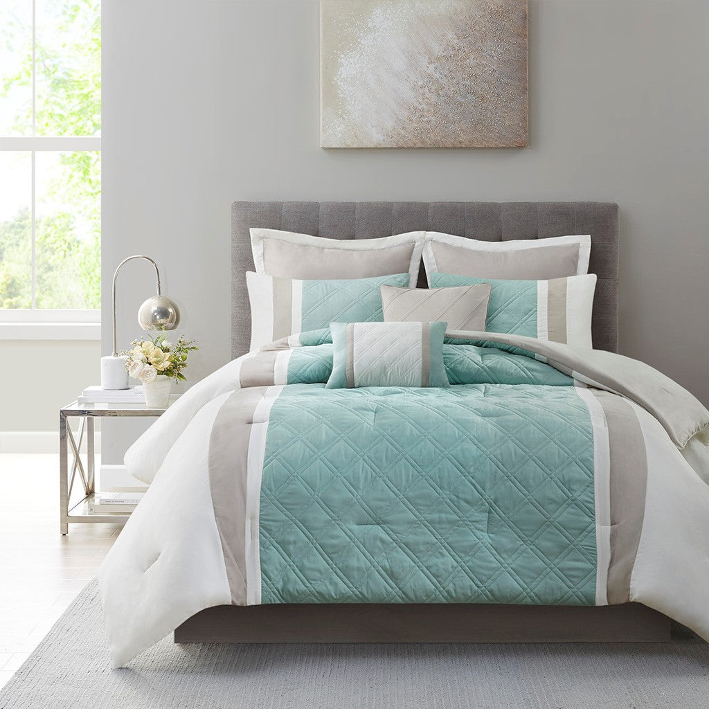 510 Design Northgate 8 Piece Comforter Set - Seafoam - King Size