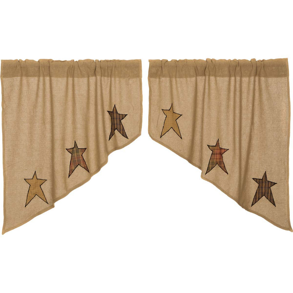 Mayflower Market Stratton Burlap Applique Star Swag Set of 2 36x36x16 By VHC Brands