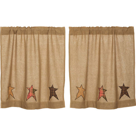 Mayflower Market Stratton Burlap Applique Star Tier Set of 2 L36xW36 By VHC Brands