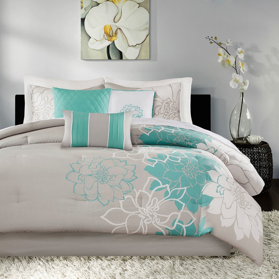 Lola Comforter Set - Aqua - King Size