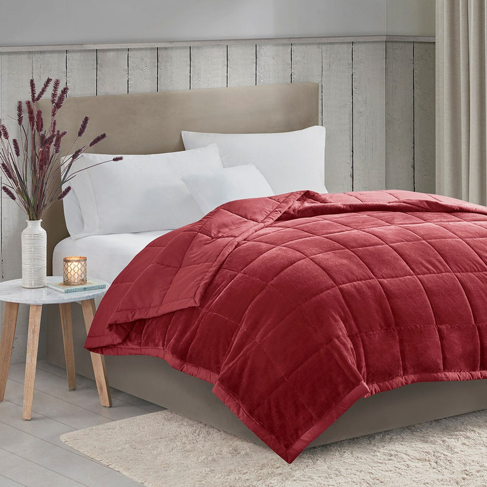 Madison Park Coleman Reversible HeiQ Smart Temperature Down Alternative Blanket - Burgundy - King Size