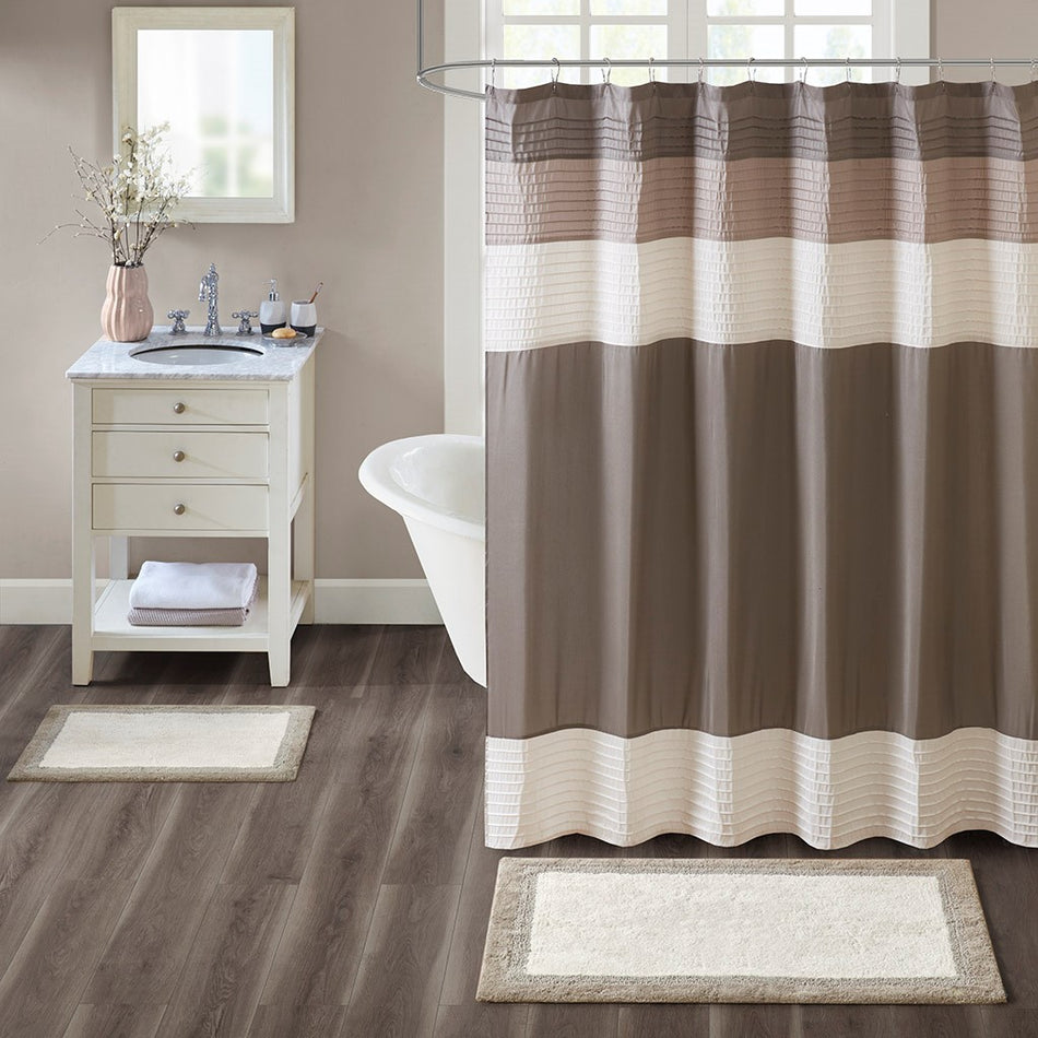 Madison Park Amherst Cotton Tufted Bath Rug - Taupe - 27x45"