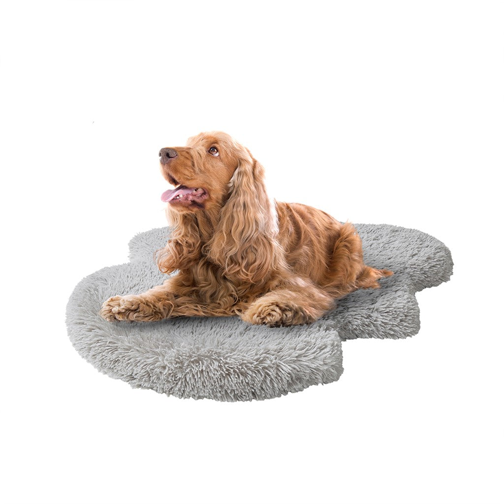 Friends Forever Friends Forever Puprug Faux Fur Orthopedic Dog Bed with Foam, Pup Faux Fur Rug with Removable Bed Cover
 - Grey - 20x30" - PET63HM6012