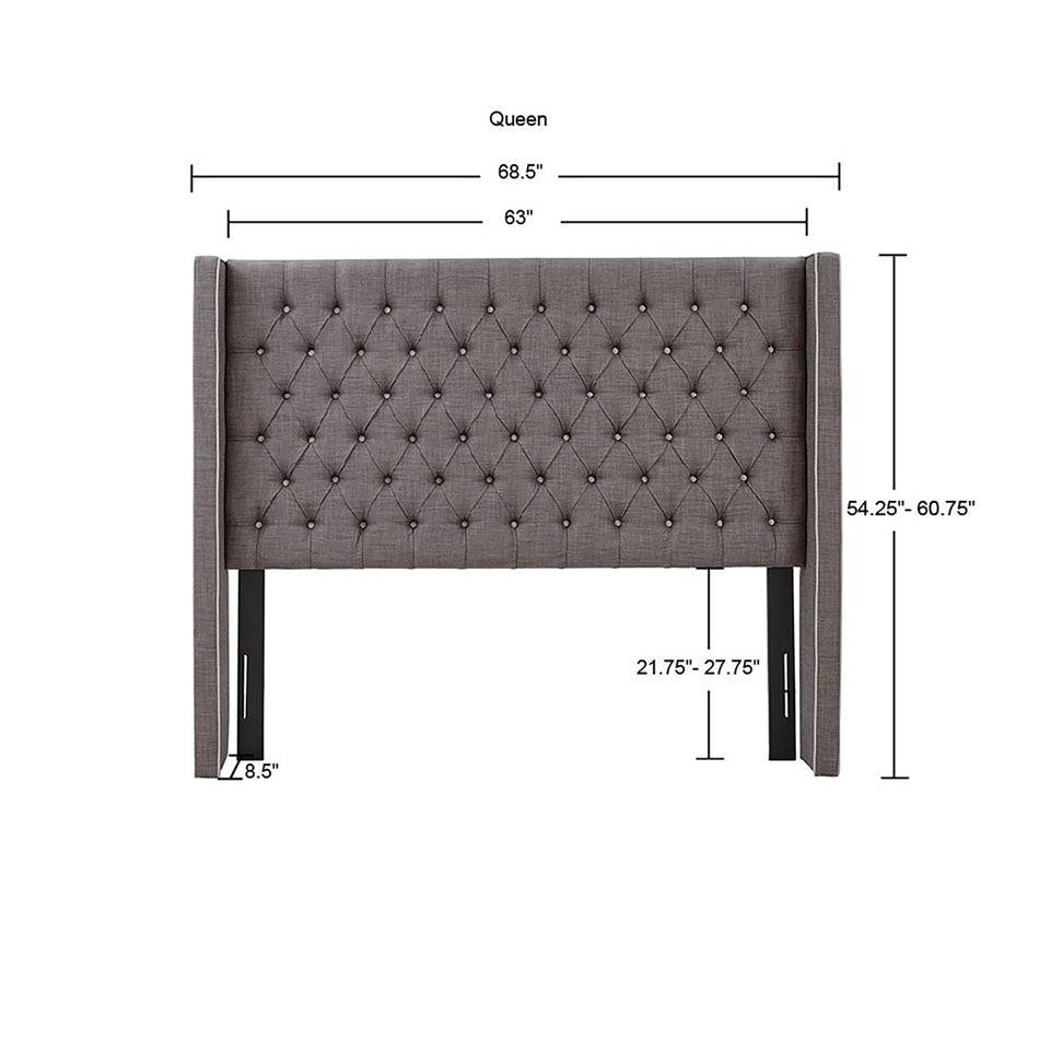 Amelia Upholstery Headboard - Dark Grey - Queen Size