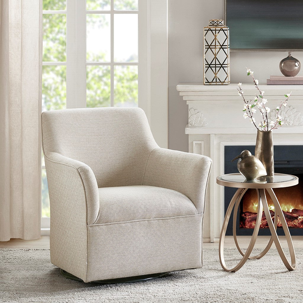 Madison Park Augustine Swivel Glider Chair - Cream 