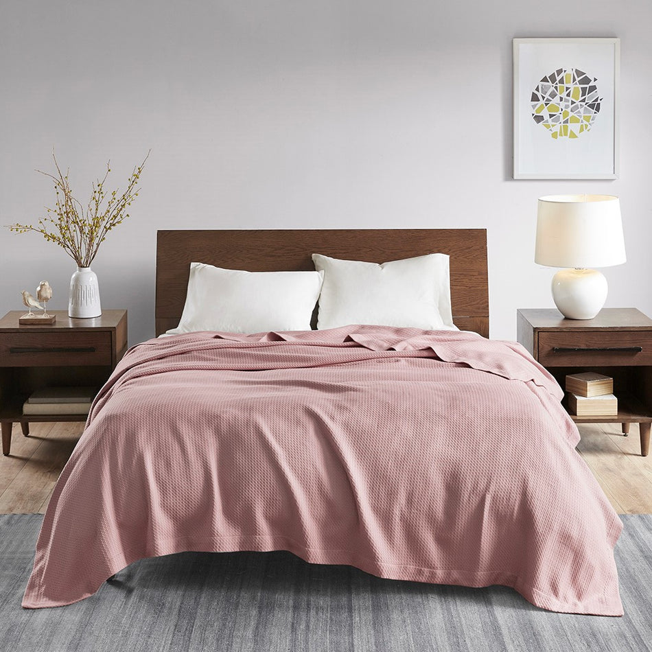 Madison Park Egyptian Cotton Blanket - Rose - King Size