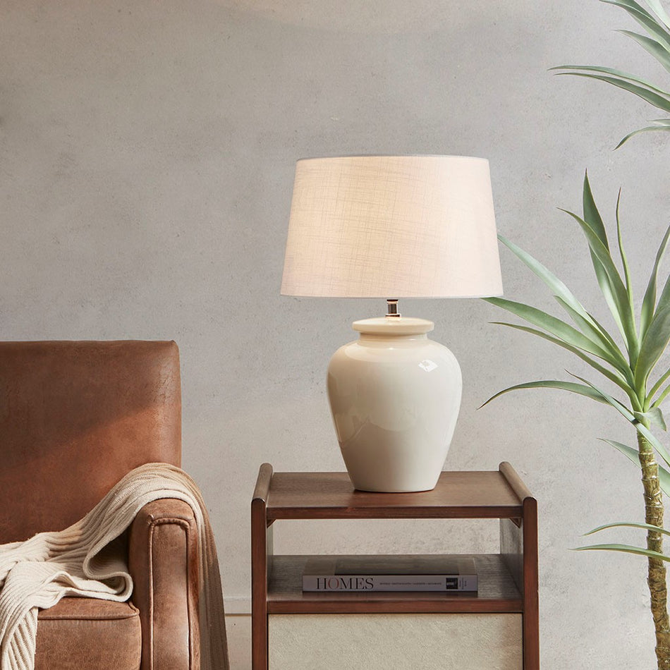 Anzio Ceramic Table Lamp - Cream