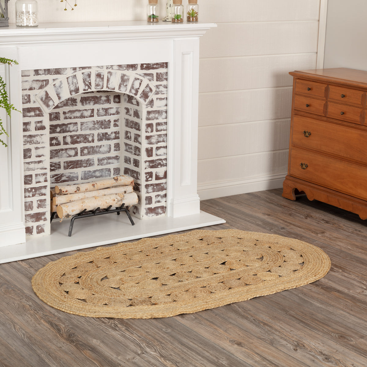 April & Olive Celeste Jute Rug Oval 36x60 By VHC Brands