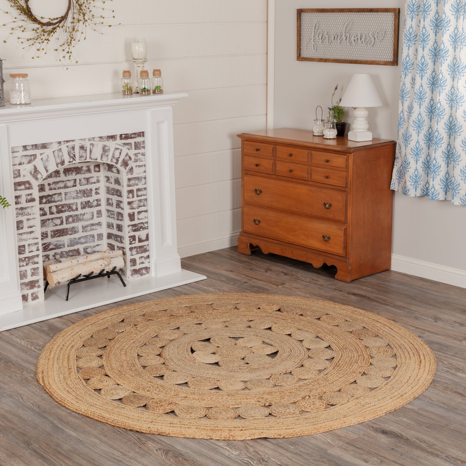 April & Olive Celeste Jute Rug 6ft Round By VHC Brands