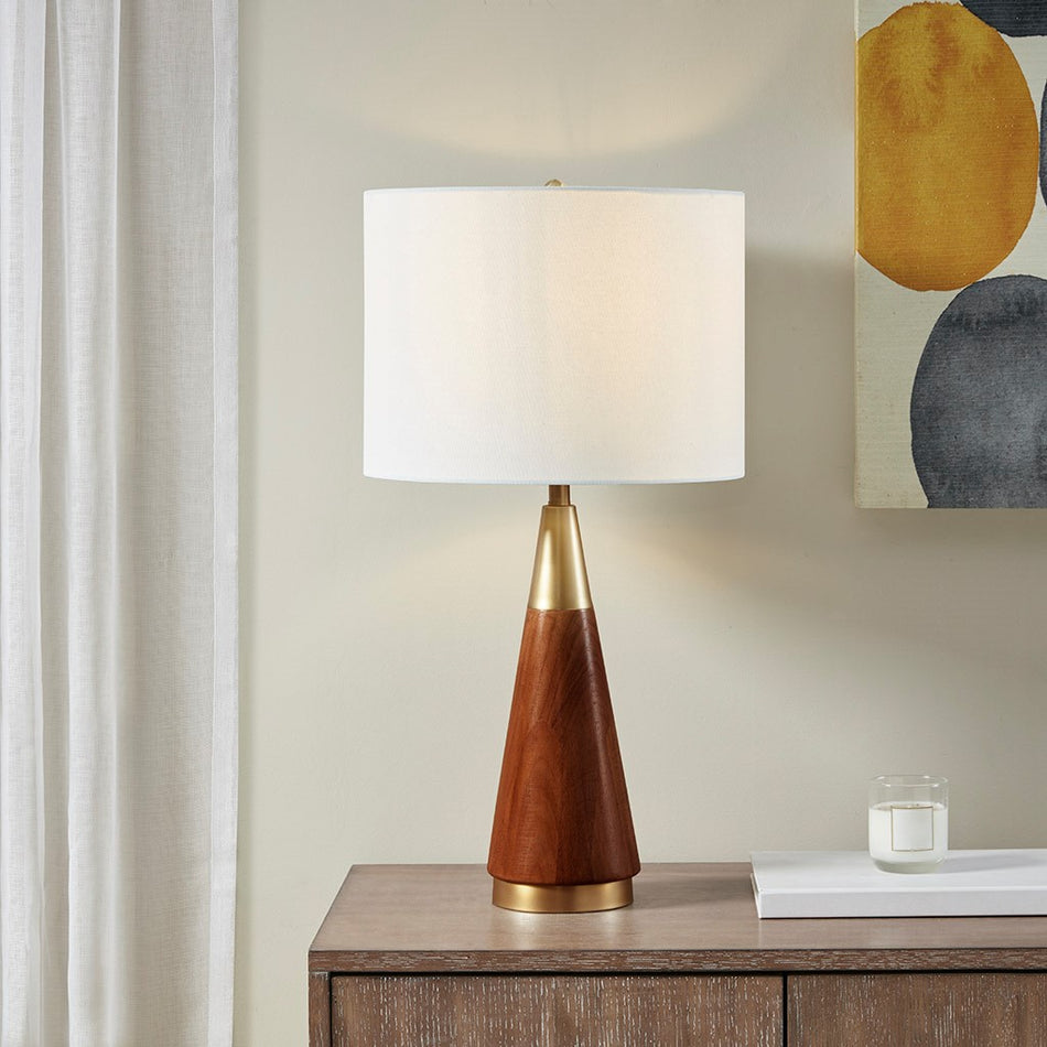 Chrislie Triangular Table Lamp - Gold / Brown