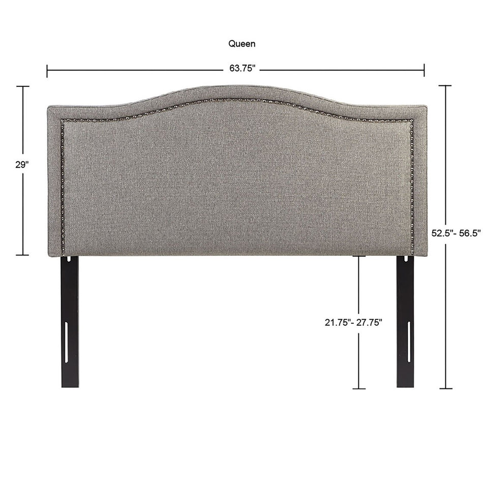 Nadine Upholstery Headboard - Grey - Queen Size