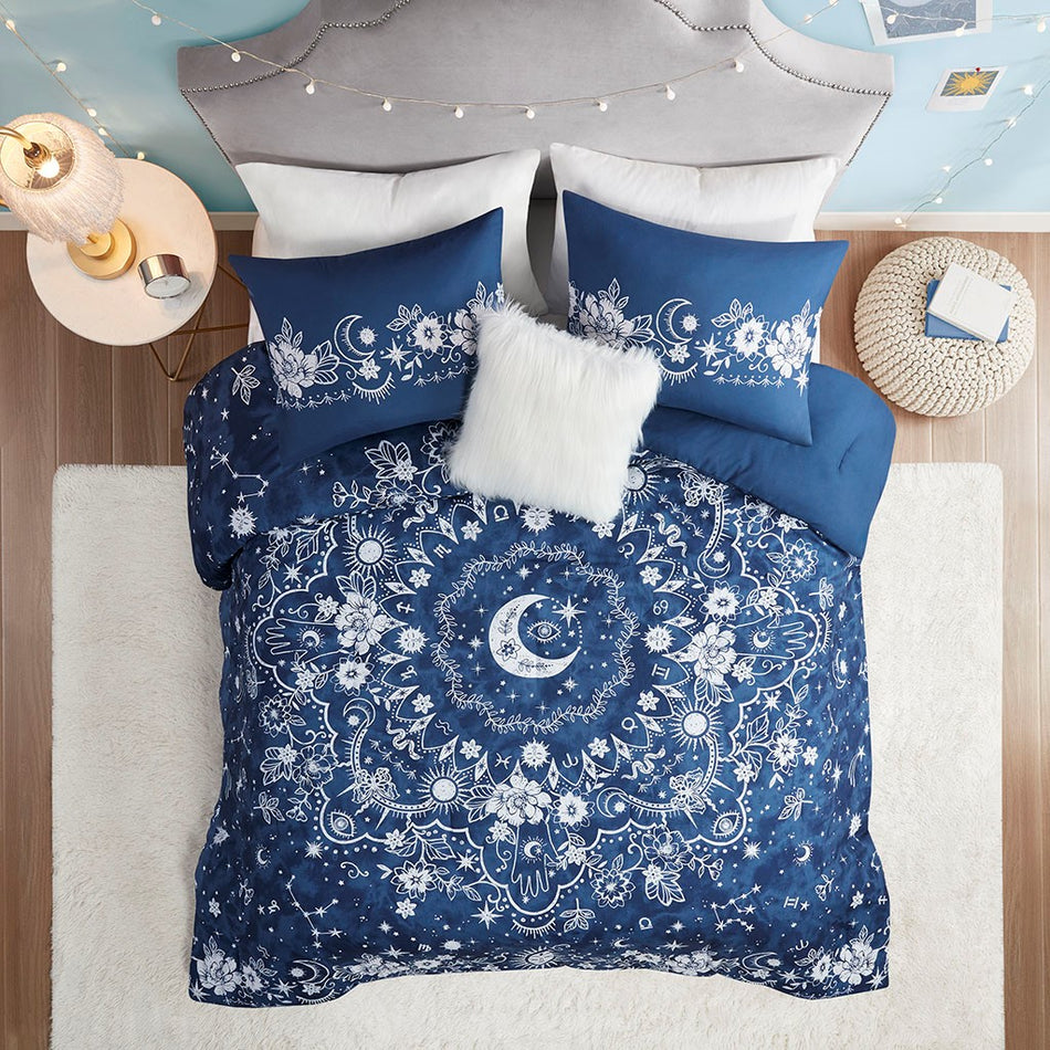 Intelligent Design Stella Celestial Comforter Set - Navy - Twin Size / Twin XL Size