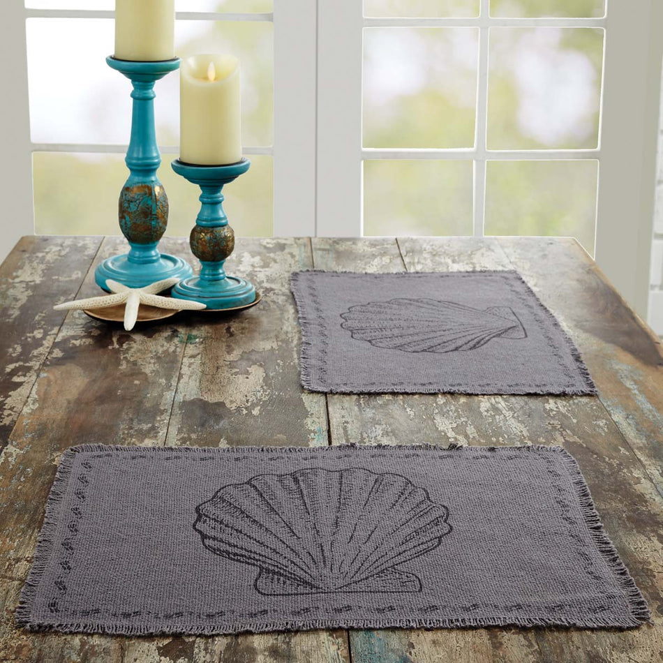 Sandy Grey Burlap Placemat Set of 6 12x18