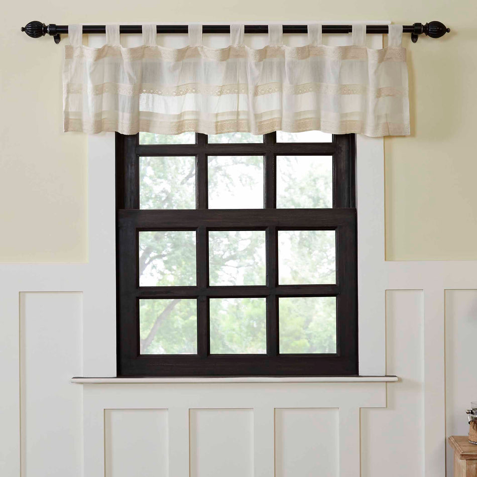 Quinn Creme Tab Top Valance 16x90