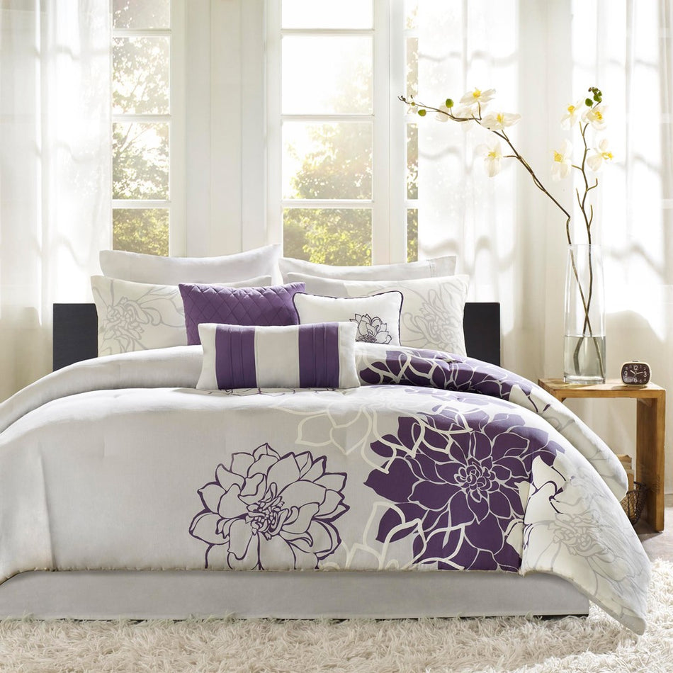 Lola Comforter Set - Purple - Cal King Size