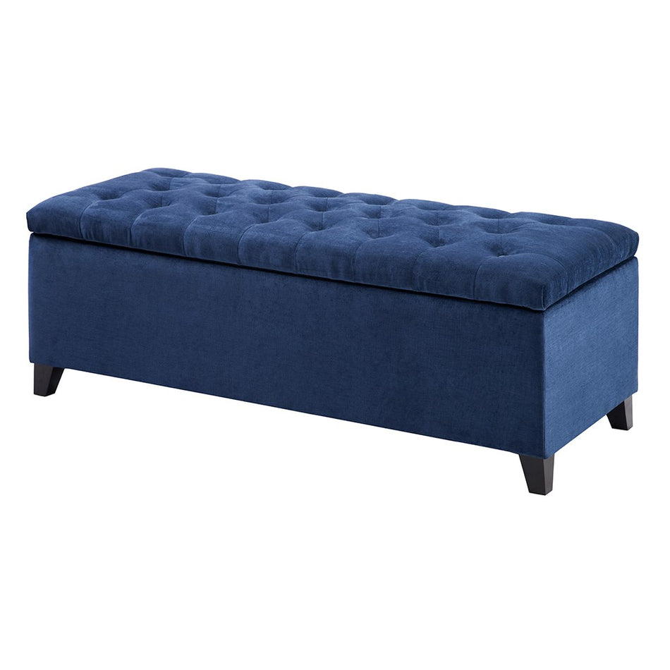 Shandra Tufted Top Soft Close Storage Bench - Navy