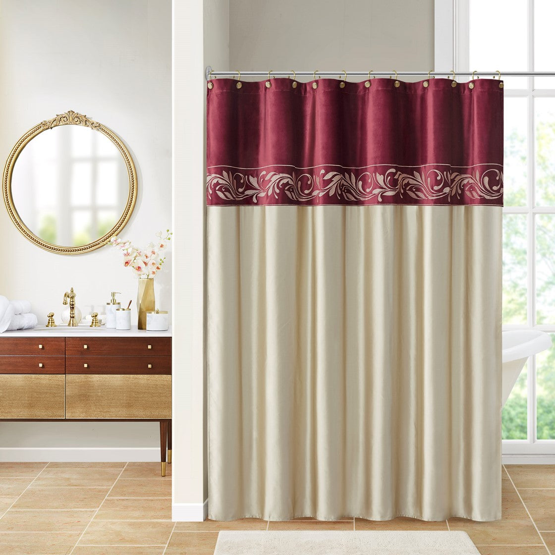 Croscill Classics Vicenza Embroidery Shower Curtain - Red / Champagne  - One Size Shop Online & Save - expresshomedirectr.com