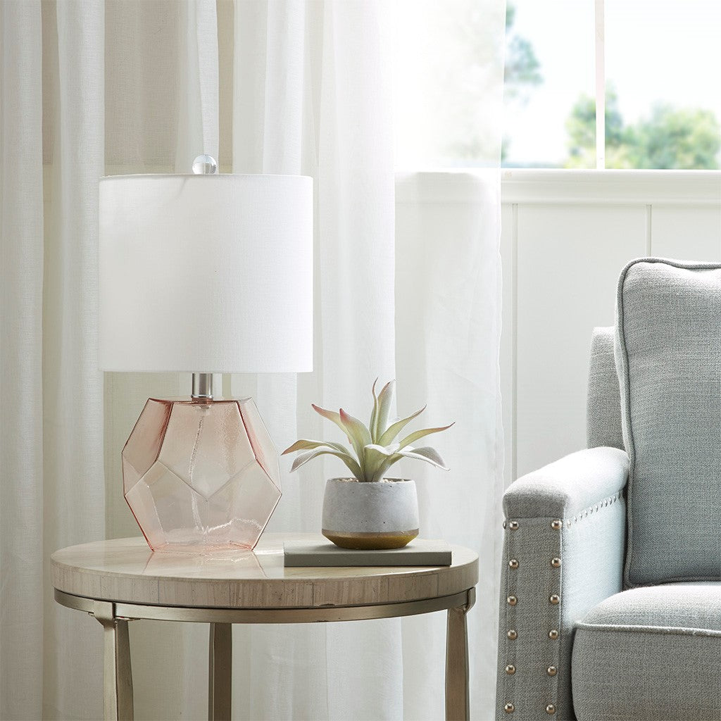 510 Design Bella Geometric Glass Table Lamp - Pink 