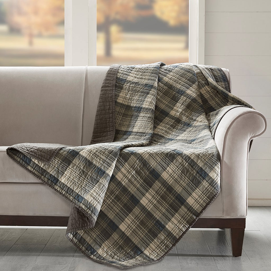 Woolrich Tasha Quilted Throw - Taupe  - 50x70" Shop Online & Save - expresshomedirectr.com